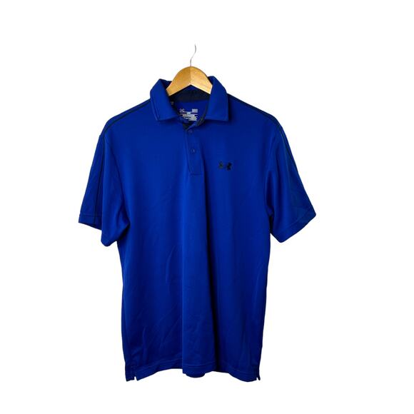 Under Armour  HeatGear Loose Fit Royal Blue Short Sleeve Polo Shirt Men's Large - Picture 1 of 4